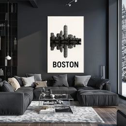 Boston Skyline Reflection Poster