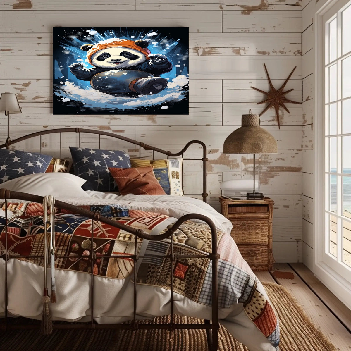 Winter Adventure Panda Poster