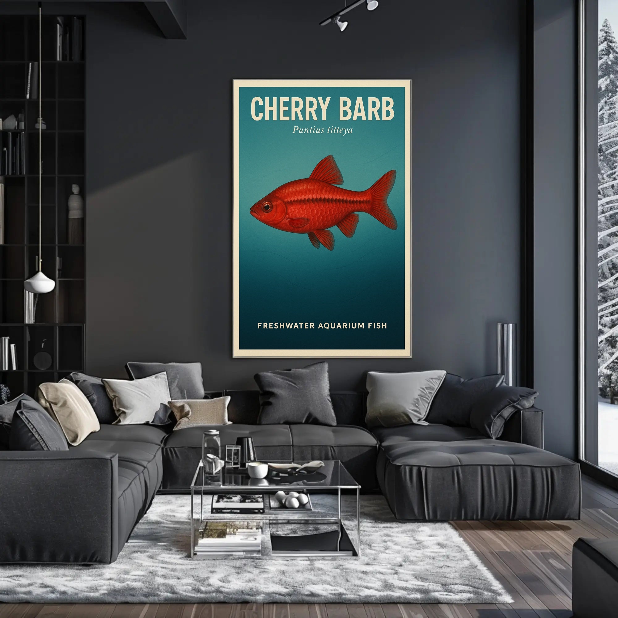 Cherry Barb Freshwater Aquarium Fish Poster PosterGoat