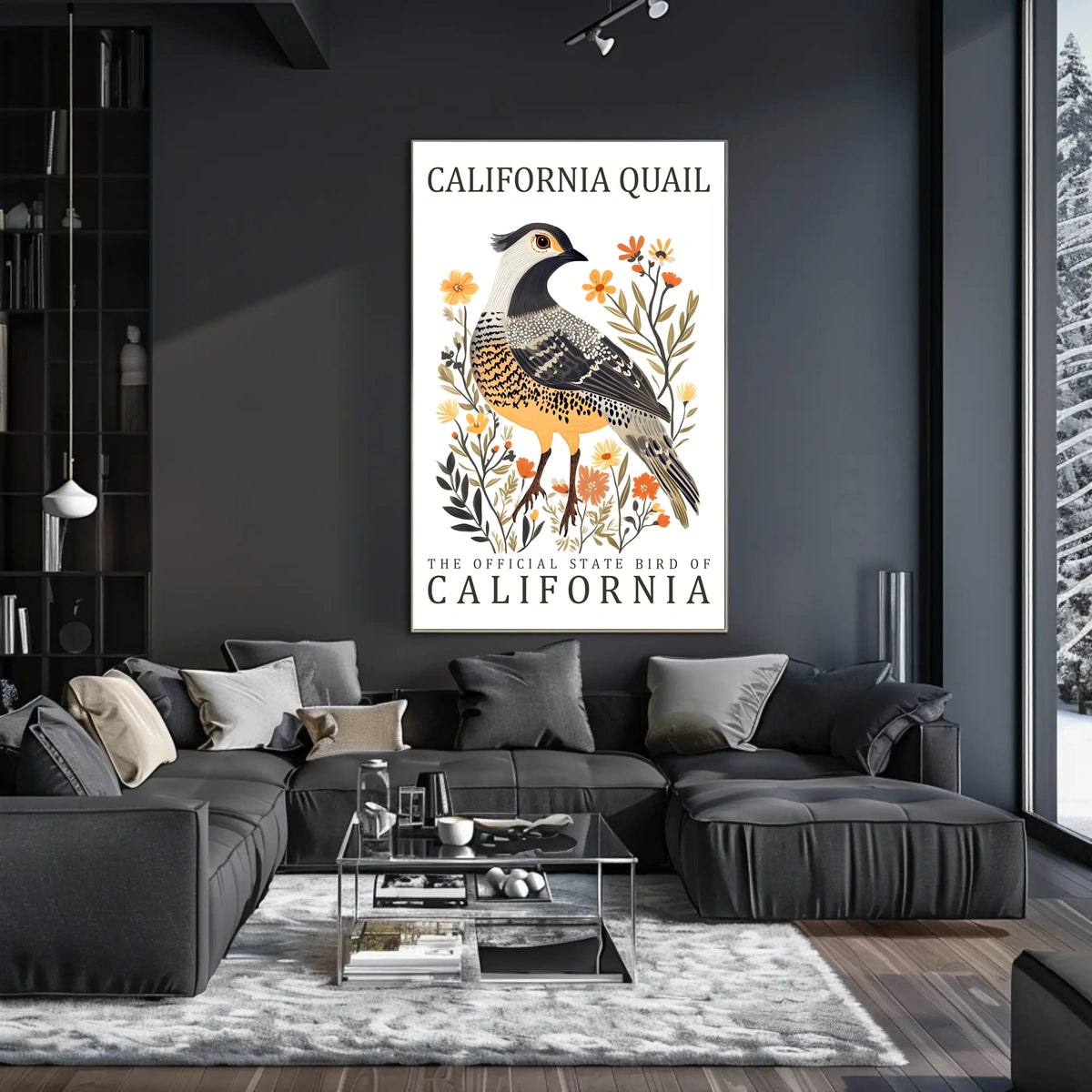 California Quail Art Poster: Celebrate State Pride