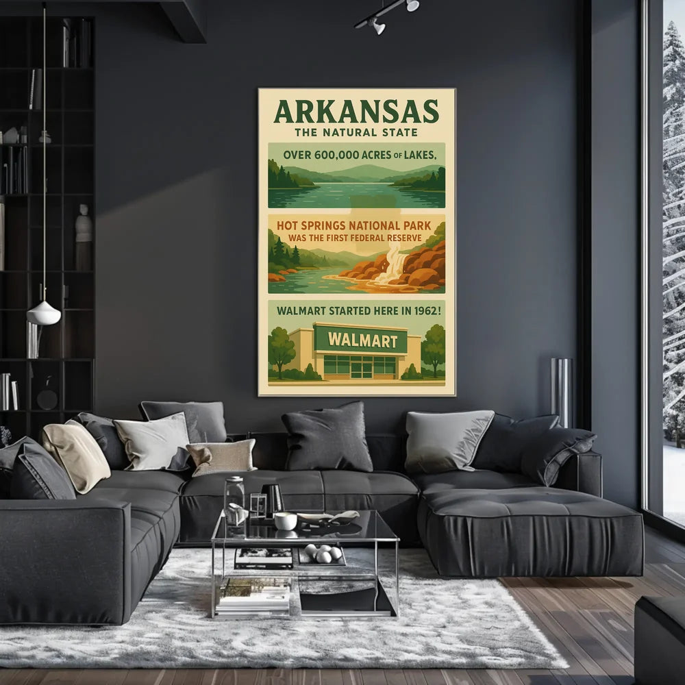 Arkansas Natural Beauty and Lakes Travel Poster