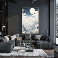 Serene Mount Fuji Nightscape Cultural or Heritage Poster
