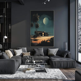 Moonlit Modern Oasis Modern Poster PosterGoat