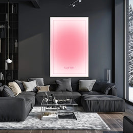 Good Vibes Soft Pink Minimalism Motivational or Quote Poster PosterGoat