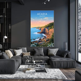 Scenic Coastal Sunrise Acadia National Park Poster