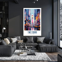 Times Square Vibrant Urban Life Poster Modern Wall Art