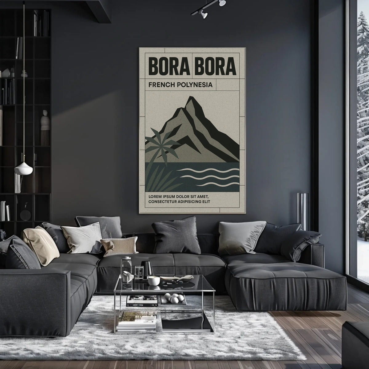 Bora Bora Modern Minimalist Travel Poster