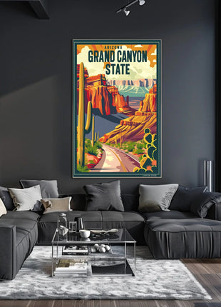 Grand Canyon Vintage Travel Adventure Poster
