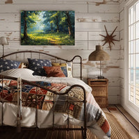Serene Impressionist Forest Scene Art Poster