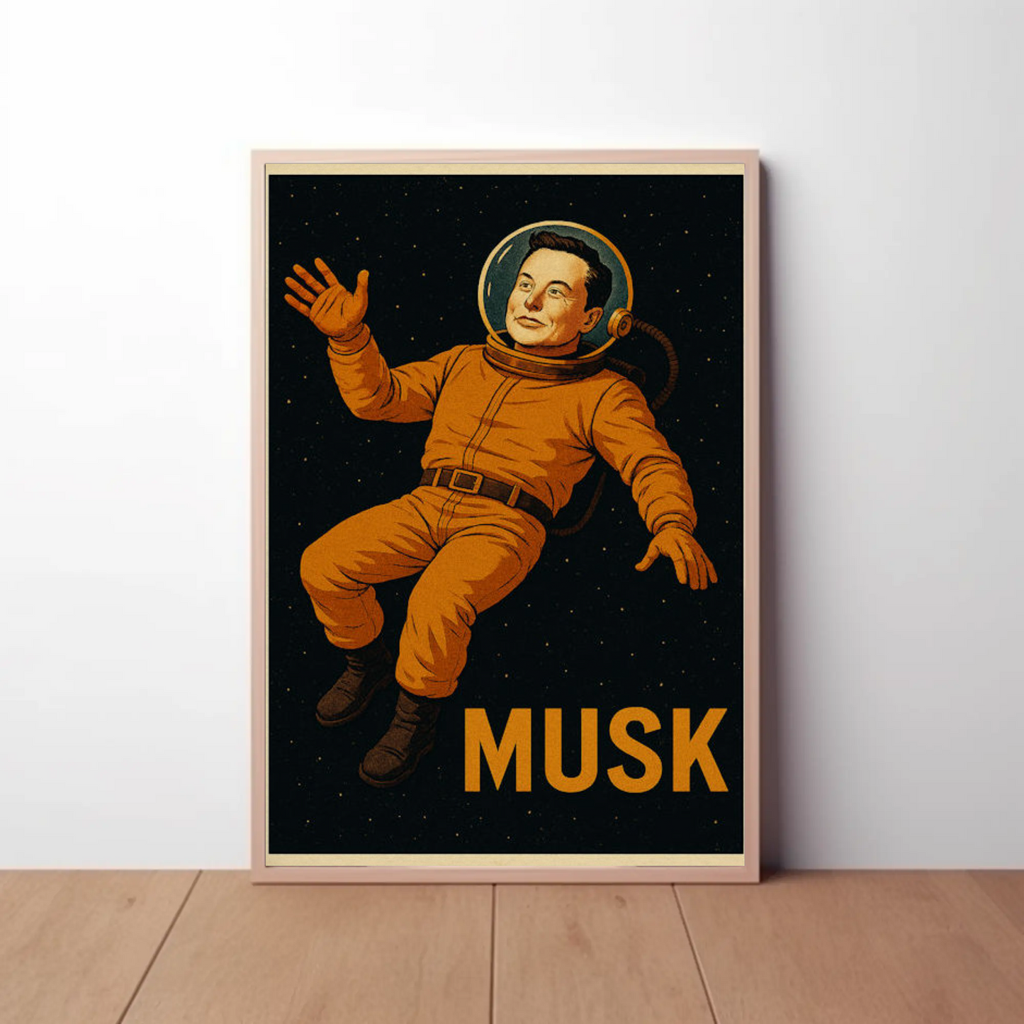 Musk Astronaut Space Portrait Conceptual Poster