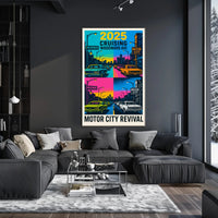 Motor City Revival Cruising Woodward Ave 2025 Poster PosterGoat