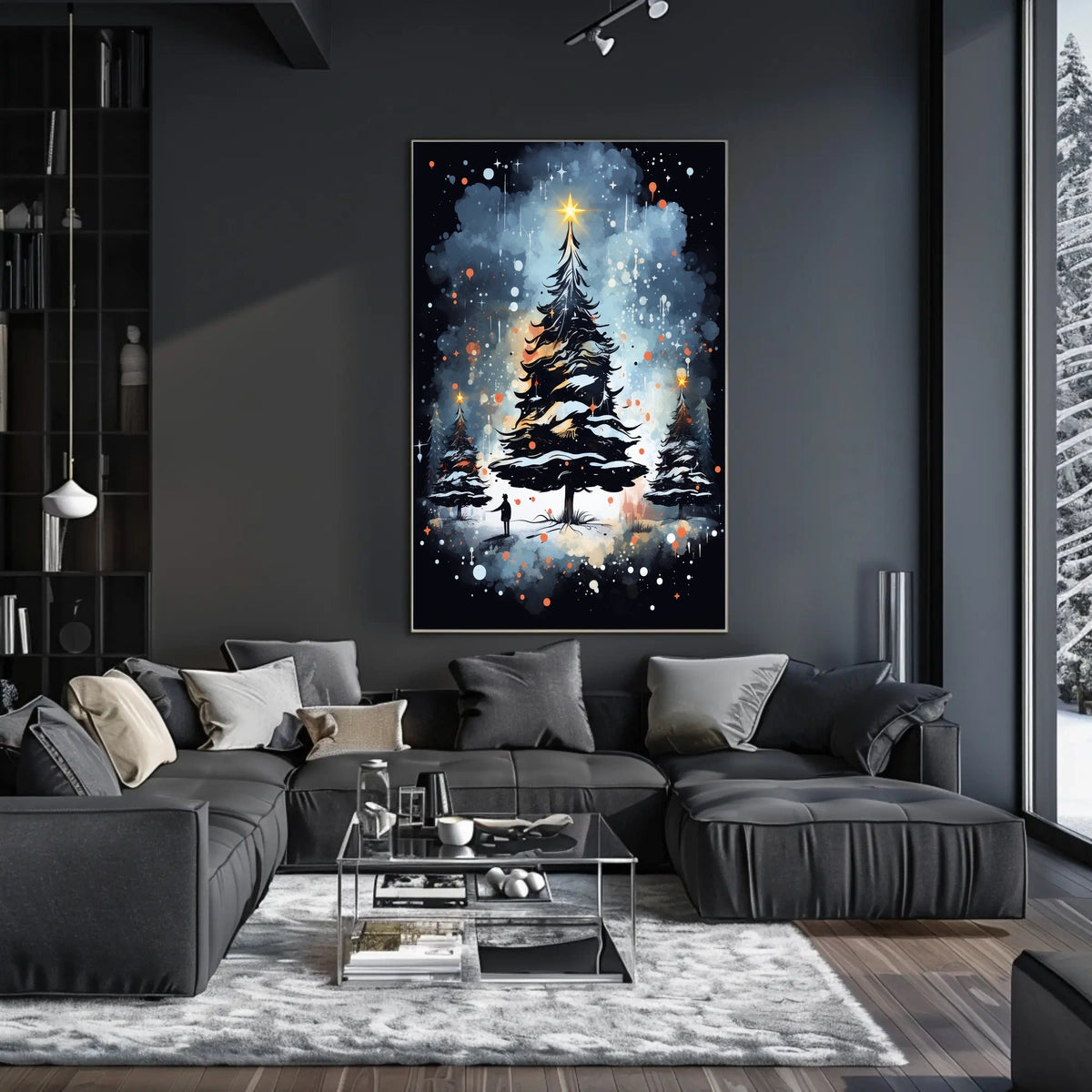 Enchanted Winter Wonderland Christmas Tree Poster Art