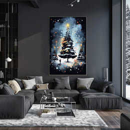 Enchanted Winter Wonderland Christmas Tree Poster Art