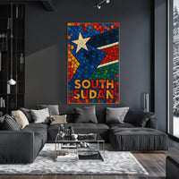 South Sudan Mosaic Art Poster