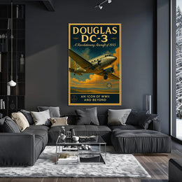 Douglas DC3 Vintage Aviation Poster Print