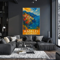 Amalfi Coast Poster Wall Art Coastal Decor Gift Idea