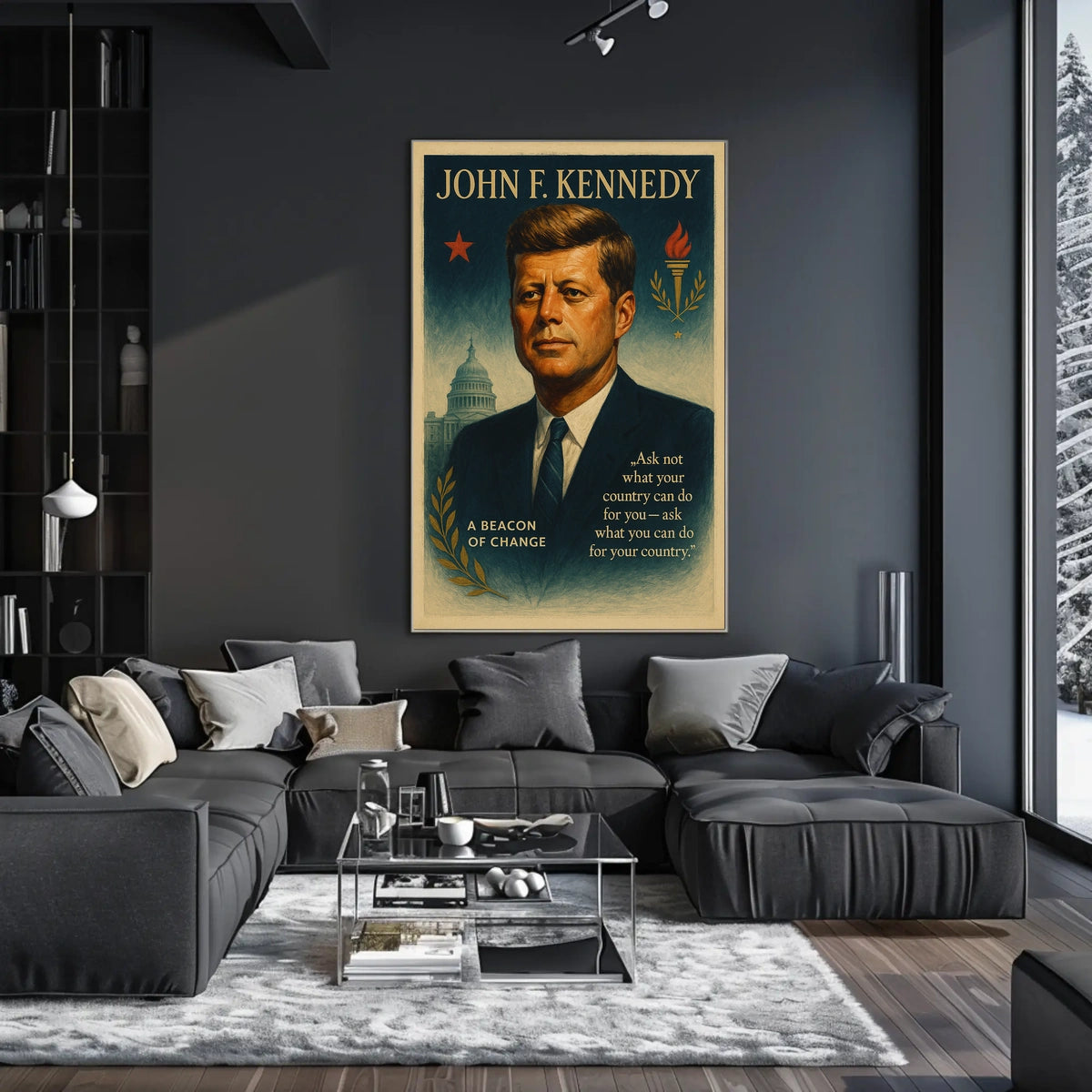 John F. Kennedy Inspirational Vintage Leadership Poster