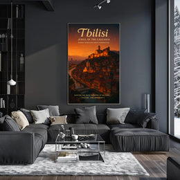 Tbilisi at Sunset: Romantic Urban or Cityscape Poster