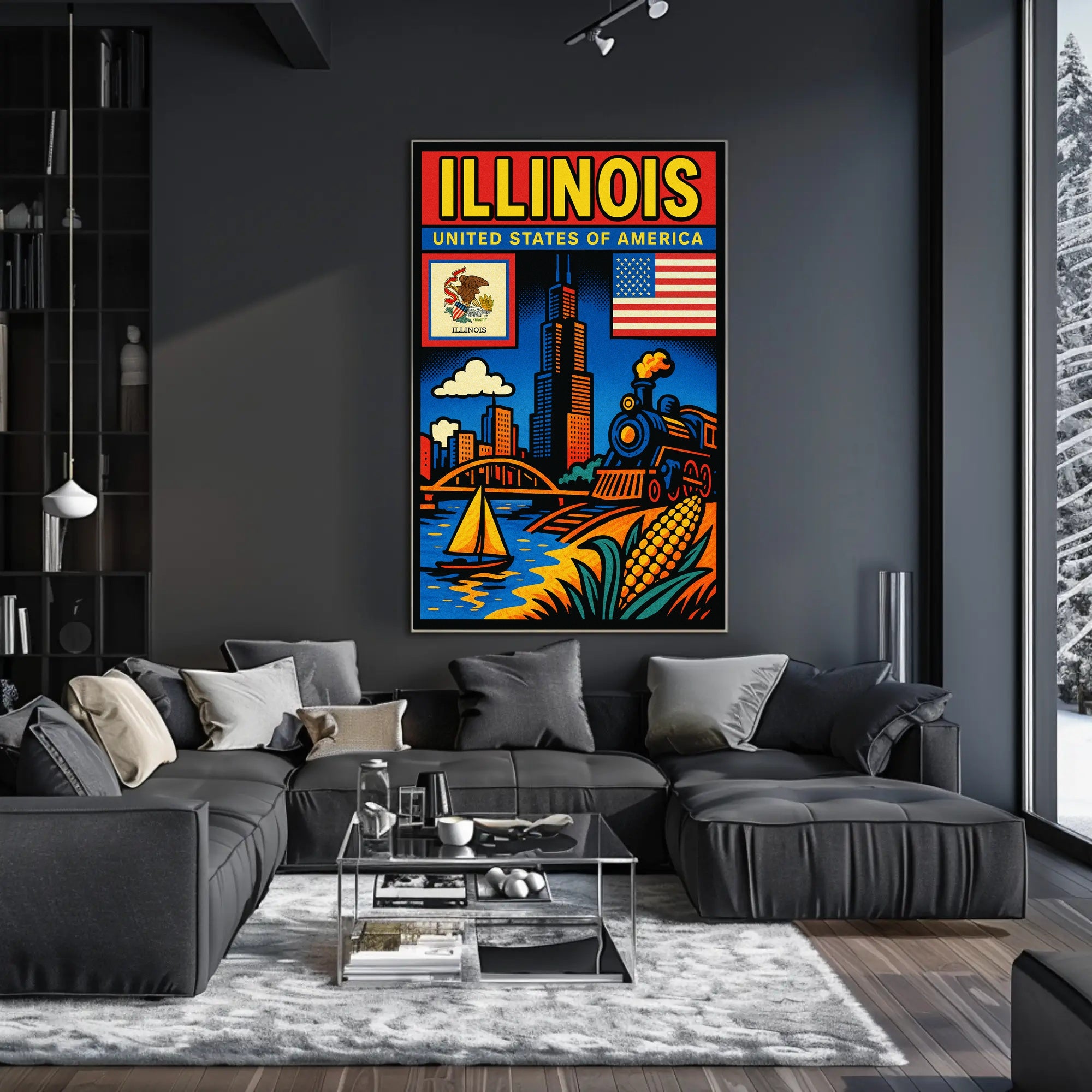 Illinois A Vibrant Tribute Poster PosterGoat