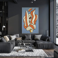Abstract Shapes on Blue Poster