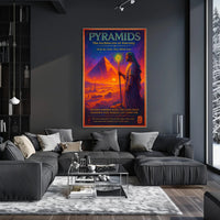 Pyramids of Giza Mystical Vintage Cultural or Heritage Poster