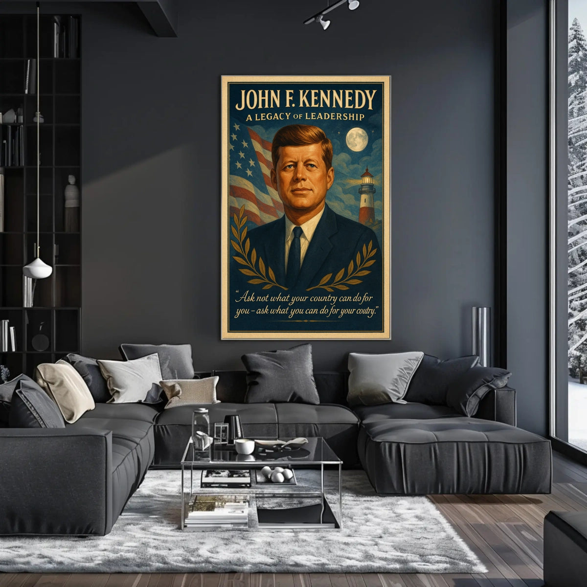 John F. Kennedy Vintage Leadership Poster Art