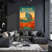 Abu Dhabi Modern Tradition Cityscape Travel Poster