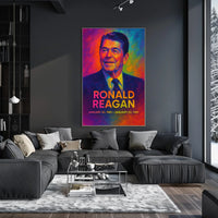 Ronald Reagan 40th President of the United States Neon Gradient Overlay Poster