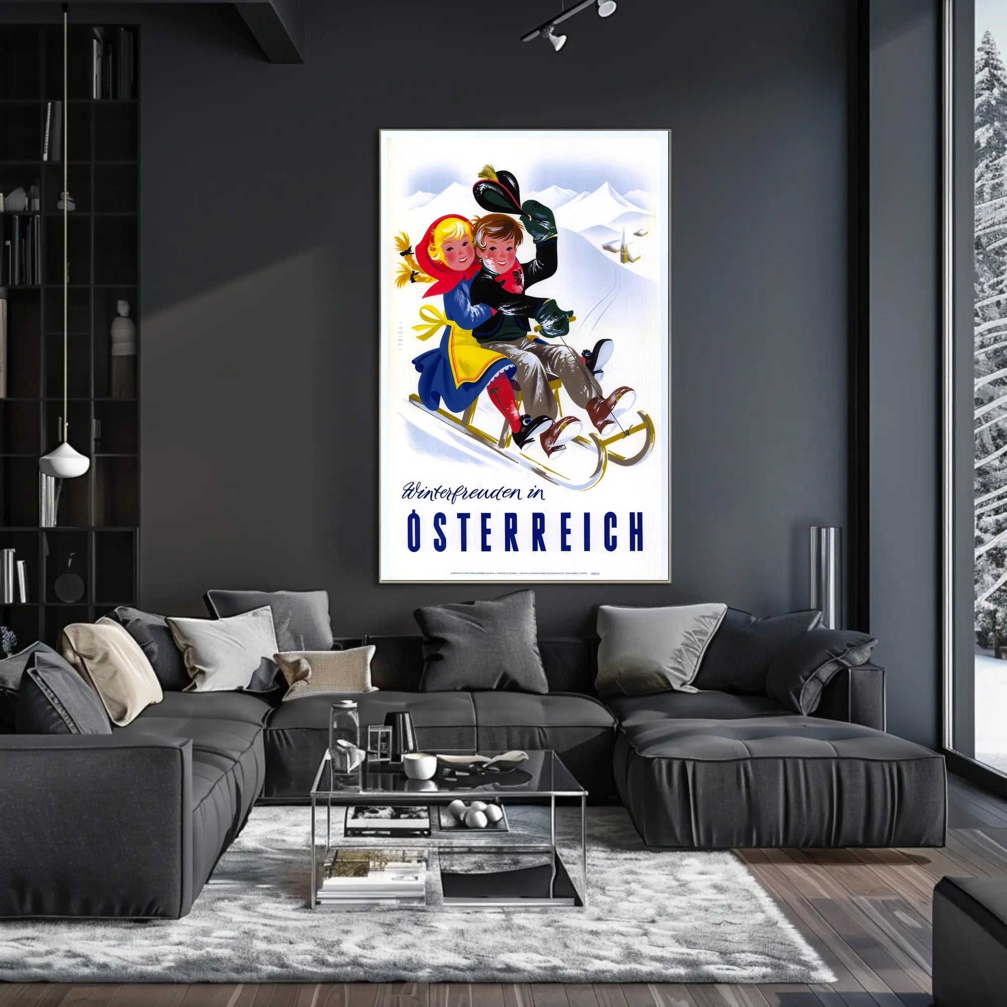 Winter Joys in Austria Vintage Travel Poster PosterGoat