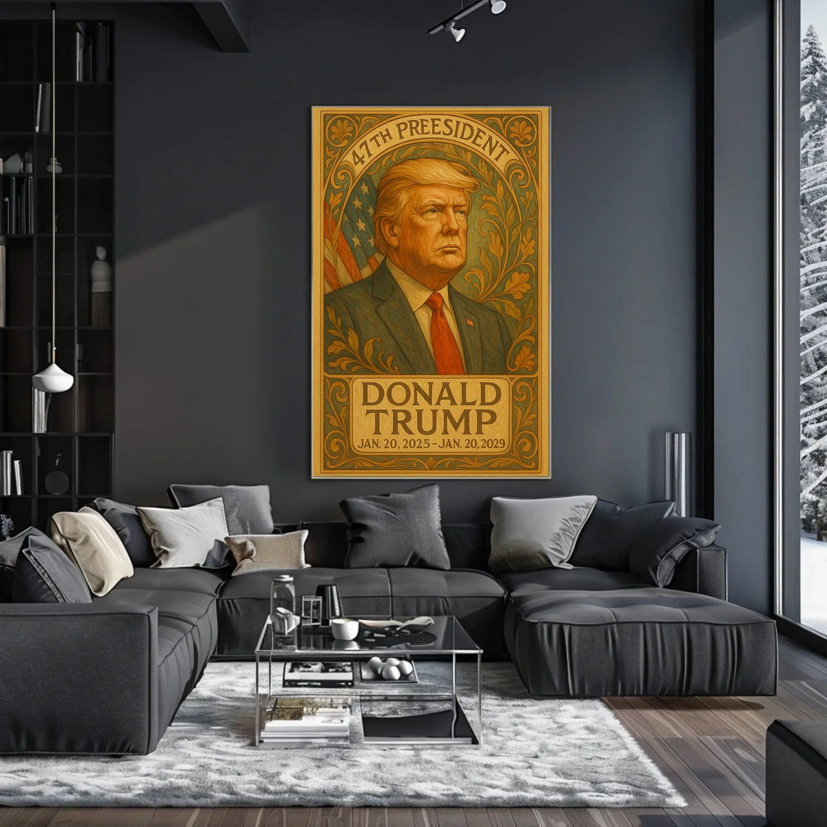 Donald Trump Guardian Liberty Art Nouveau Patriotic Leadership Enthusiast Poster