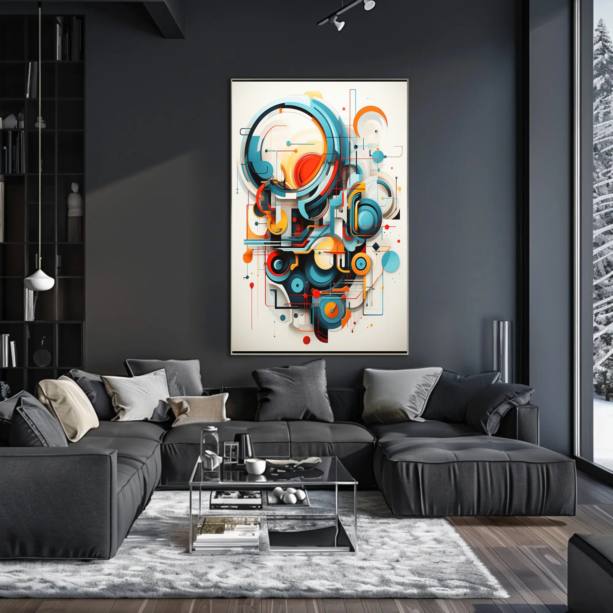 Futuristic Geometric Abstraction Art Print - Abstract Poster
