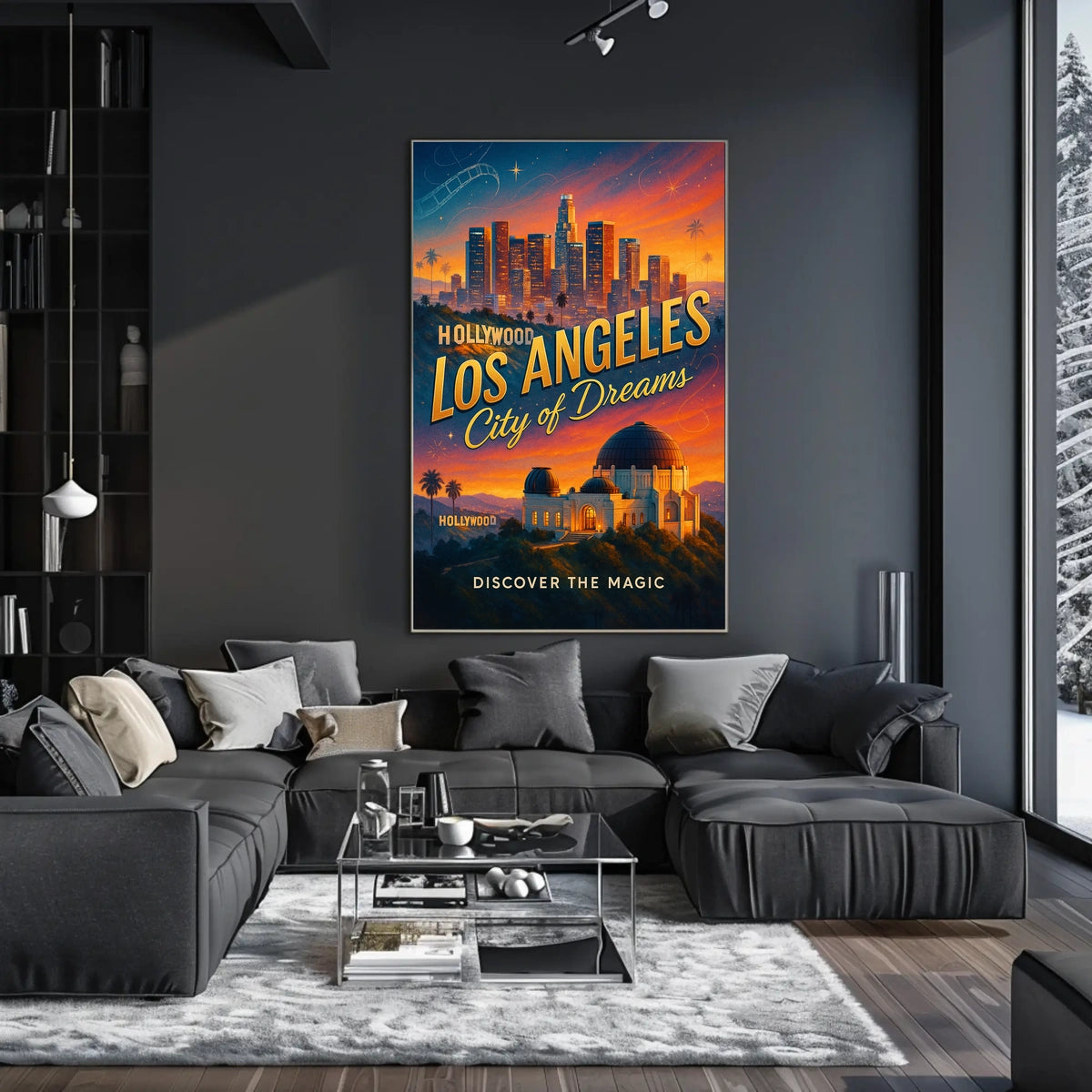 Los Angeles Skyline Vintage Travel Poster Art