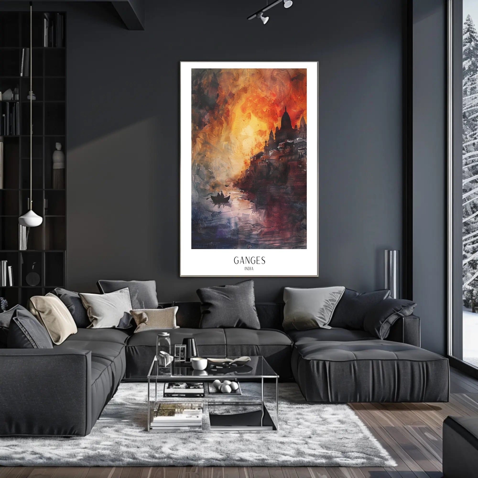 Ganges at Sunset Poster PosterGoat