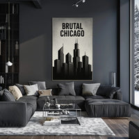 Bold Black-and-White Chicago Skyline Urban or Cityscape Poster