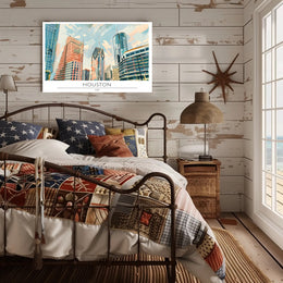 Houston Skyline Art Poster