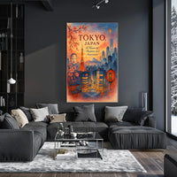 Tokyo Skyline Watercolor Poster: Tradition Meets Modernity