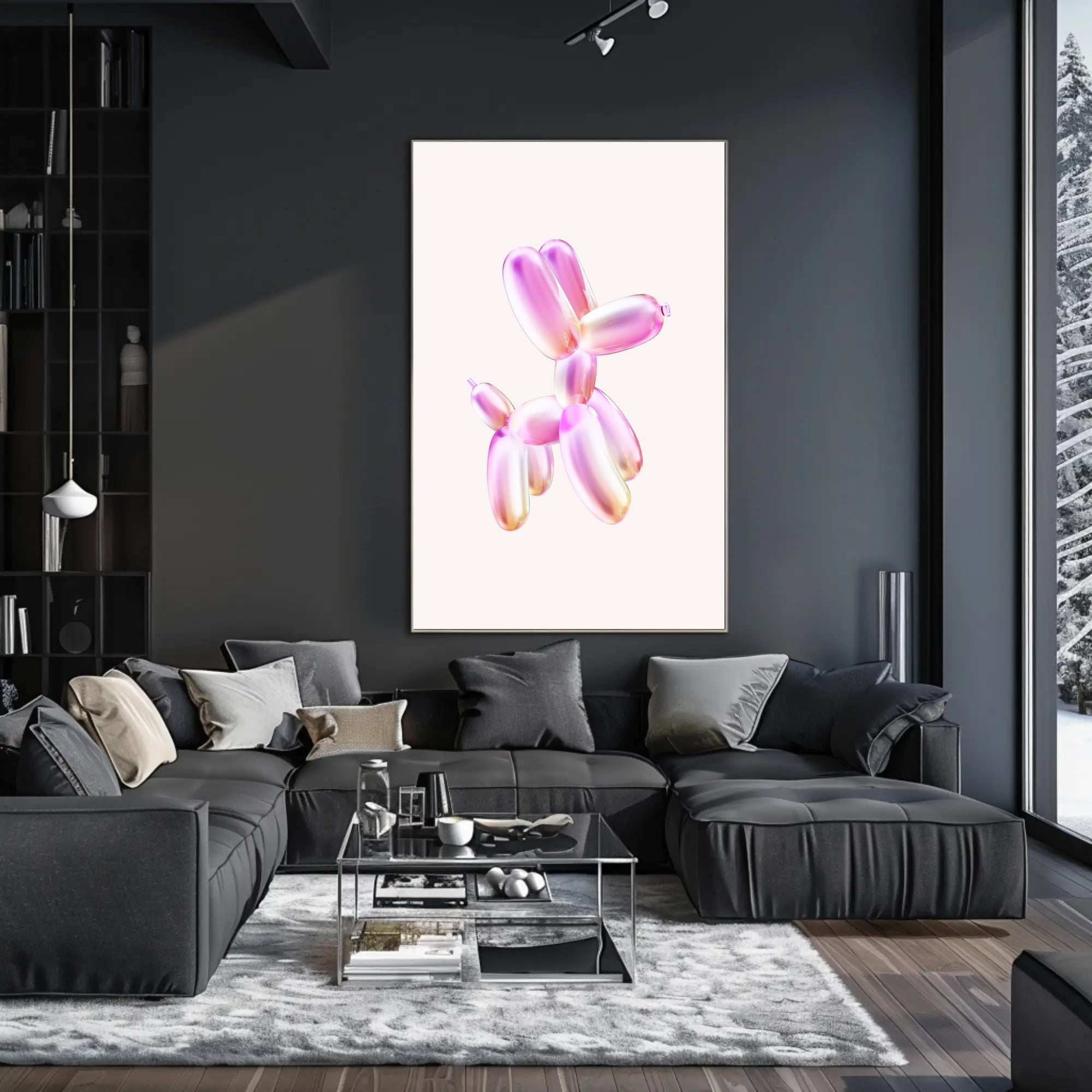 Iridescent Balloon Dog Modern Art Abstract or Artistic Poster PosterGoat