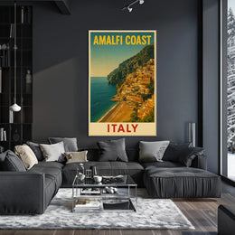Amalfi Coast Italy Poster Wall Art 18x24 Coastal Scene
