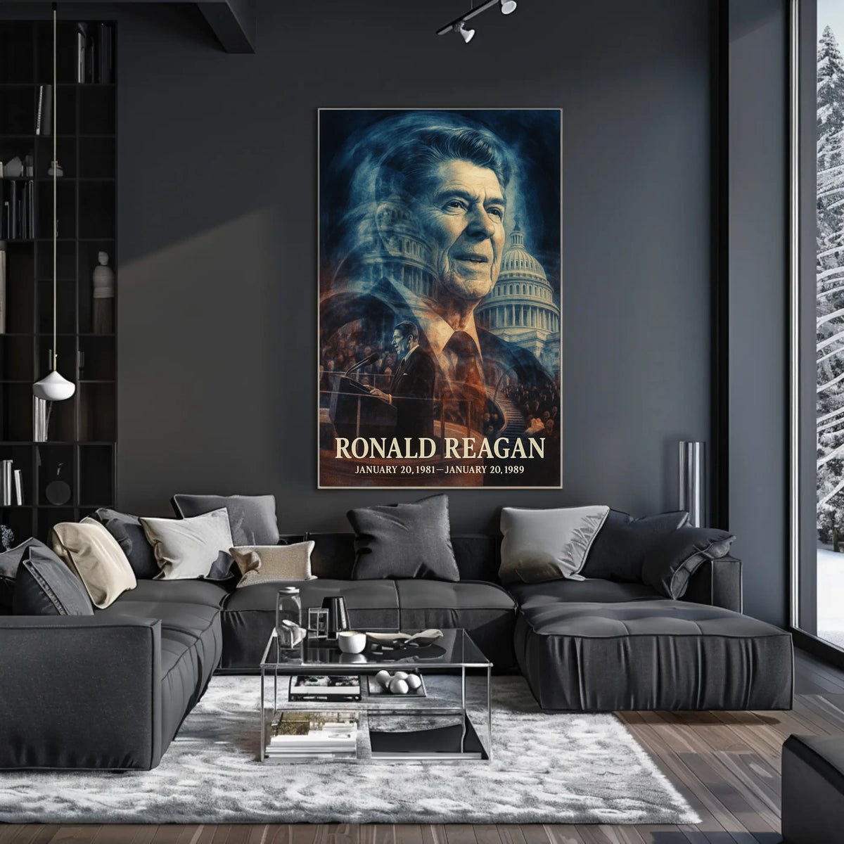 Ronald Reagan 40th President of the United States Double Exposure Poster