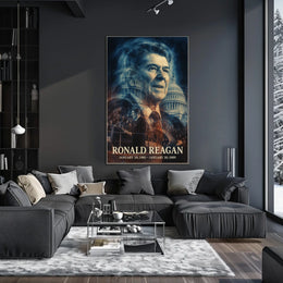 Ronald Reagan 40th President of the United States Double Exposure Poster