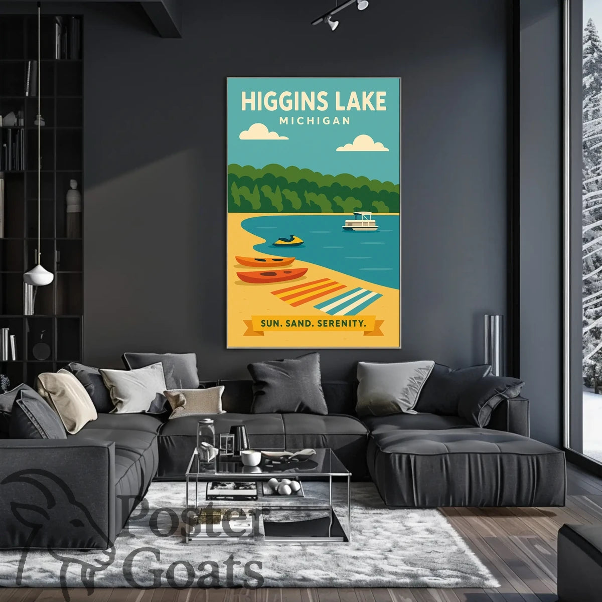 Higgins Lake Michigan Travel Poster