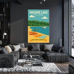 Higgins Lake Michigan Travel Poster
