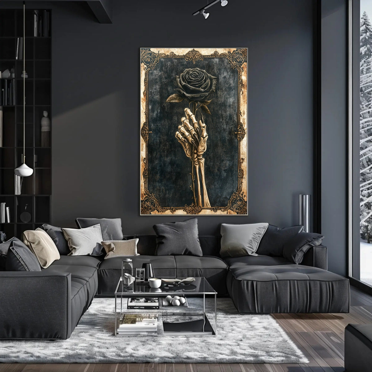 Gothic Romance Skeleton Hand Artistic, Pop Culture Poster
