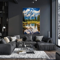 Grand Teton Travel Poster Vintage Mountain Print