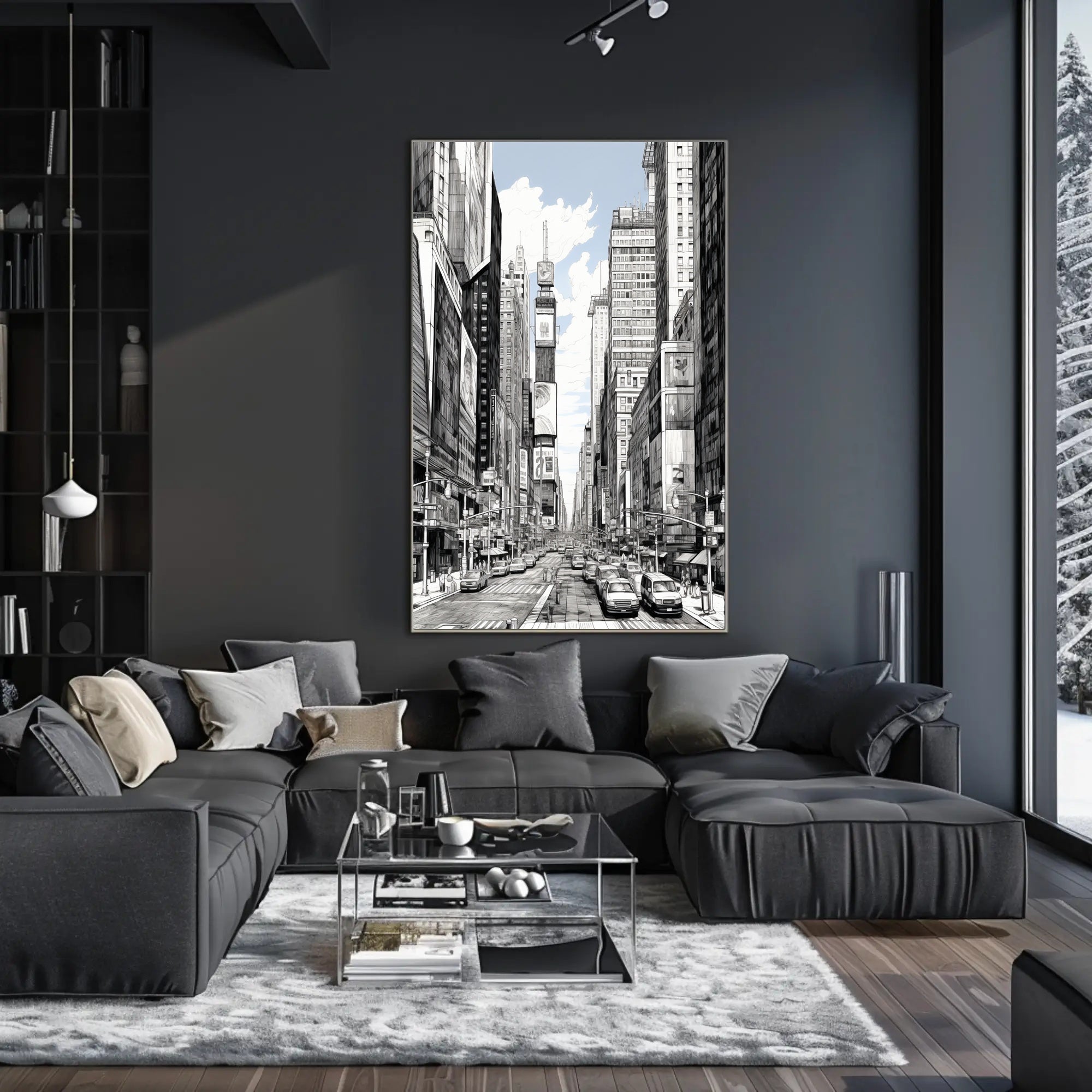 Urban Sketch Of Times Square Poster