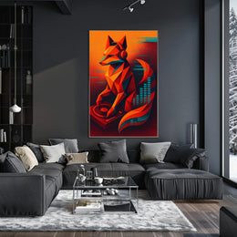 Geometric Fox Dj Poster