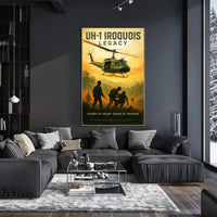 Huey Helicopter Vietnam War Historical Poster