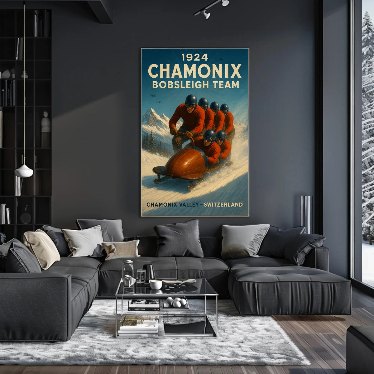 1924 Chamonix Bobsleigh Team Poster