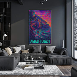Amalfi Coast Vibrant Seascape Poster Turquoise Waters