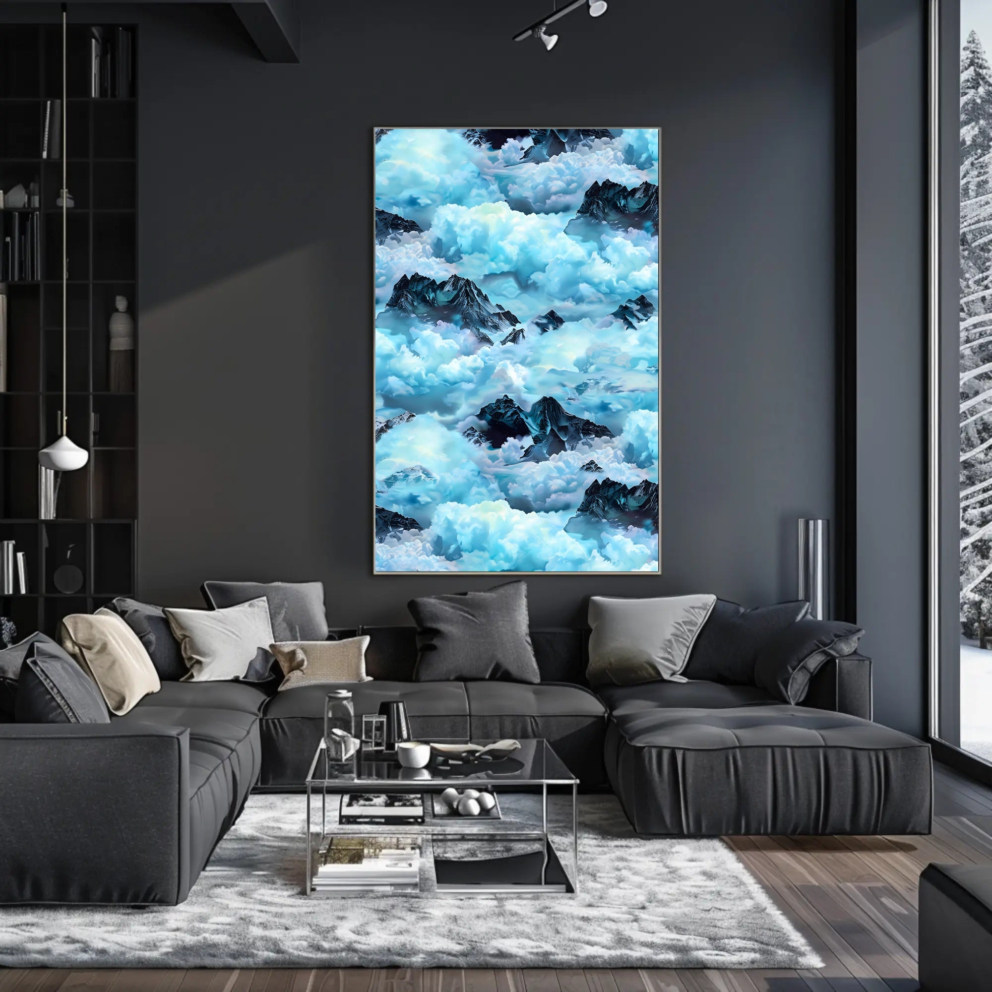 Majestic Mountain Clouds Wall Art Print